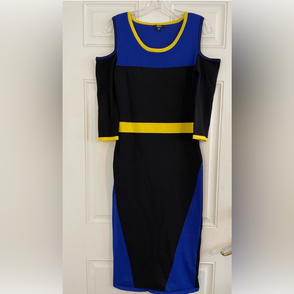 XOXO Black and Blue Dress with Yellow Accents